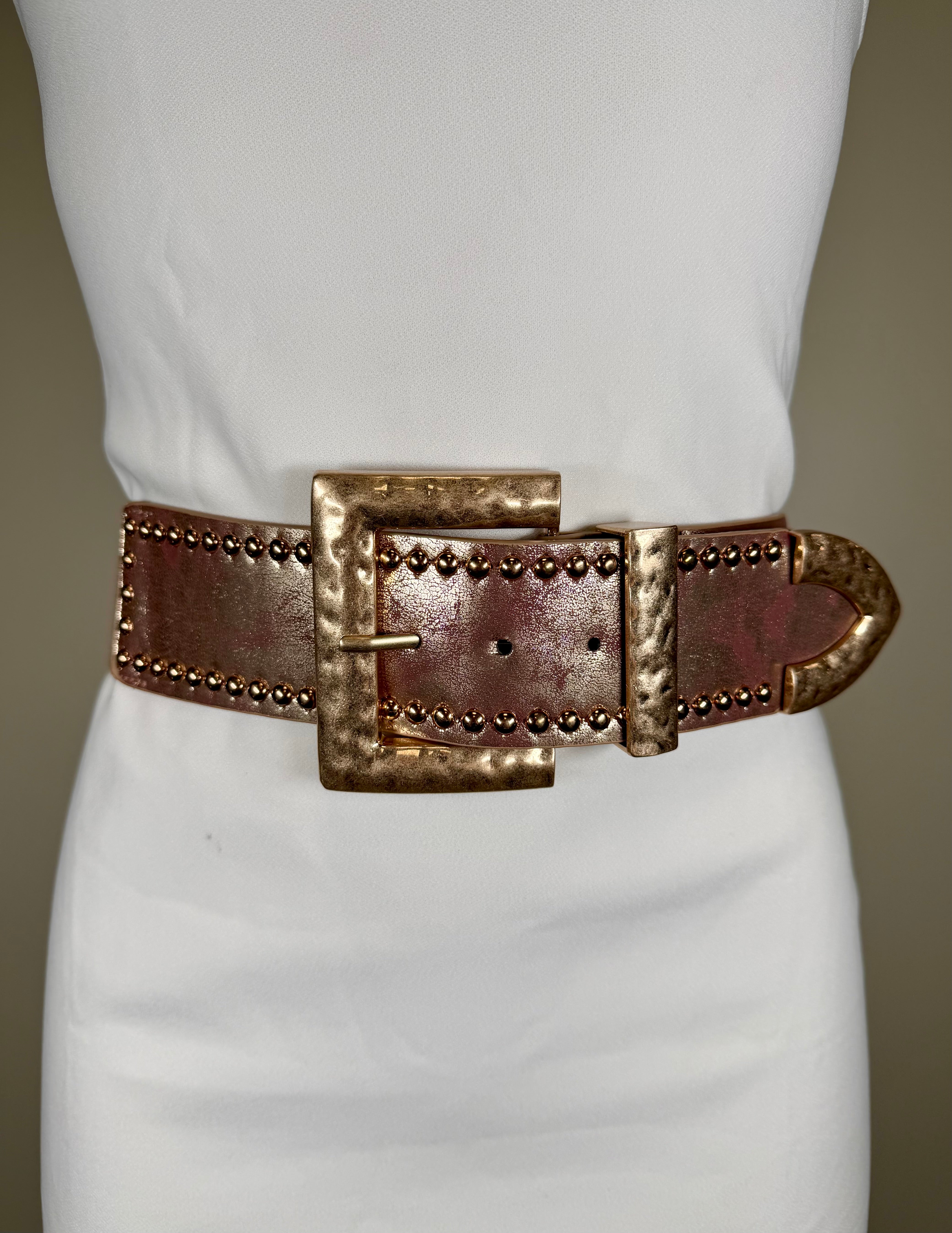 Luz- Gold&Brown Buckle Belt – PaulinasFashion
