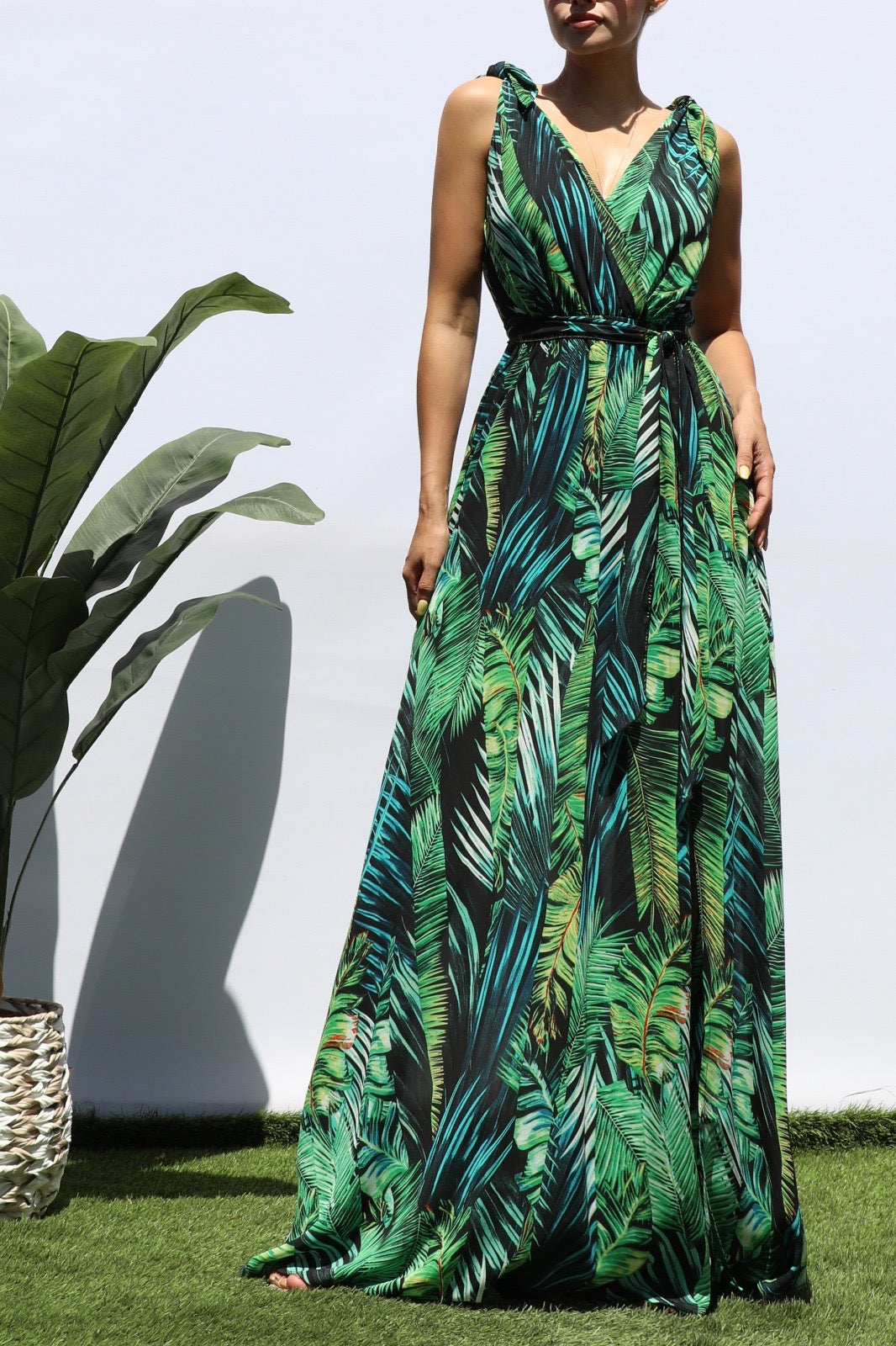 slim fit dress slacks JAYDE Tiered Dress in Leaf Green – Trades of Hope main image 0