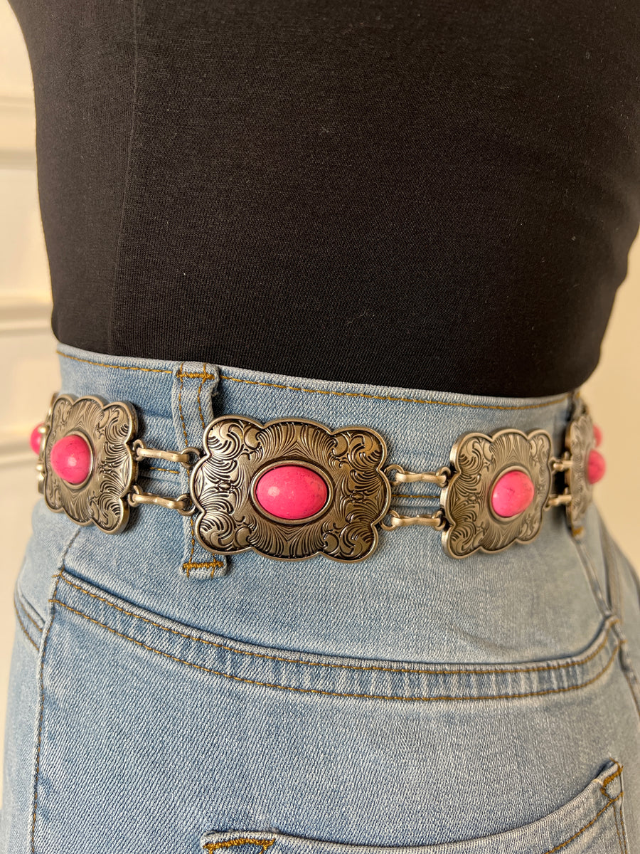 Miranda Pink Western Chain Belt PaulinasFashion